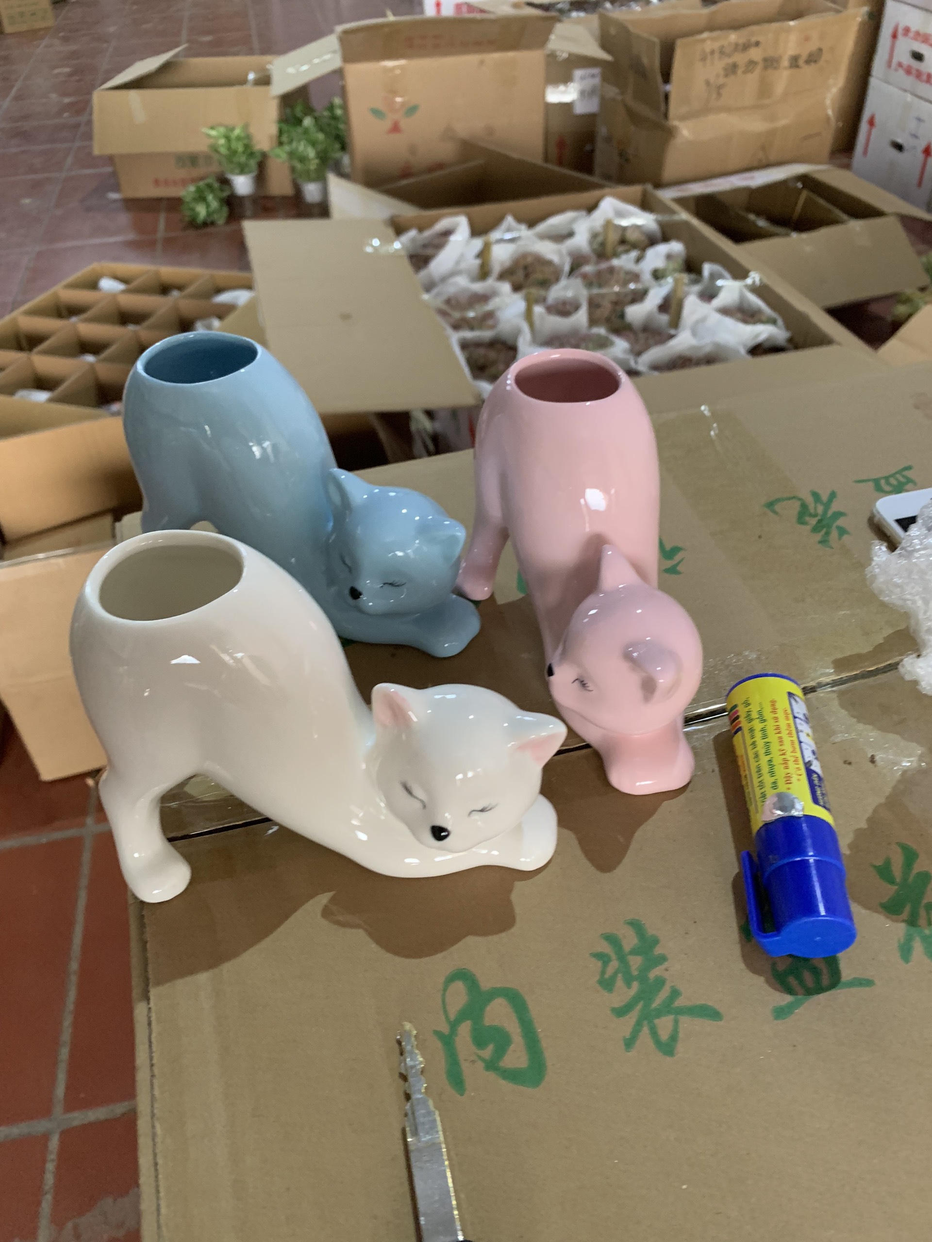 Chậu gốm sứ hình mèo dễ thương