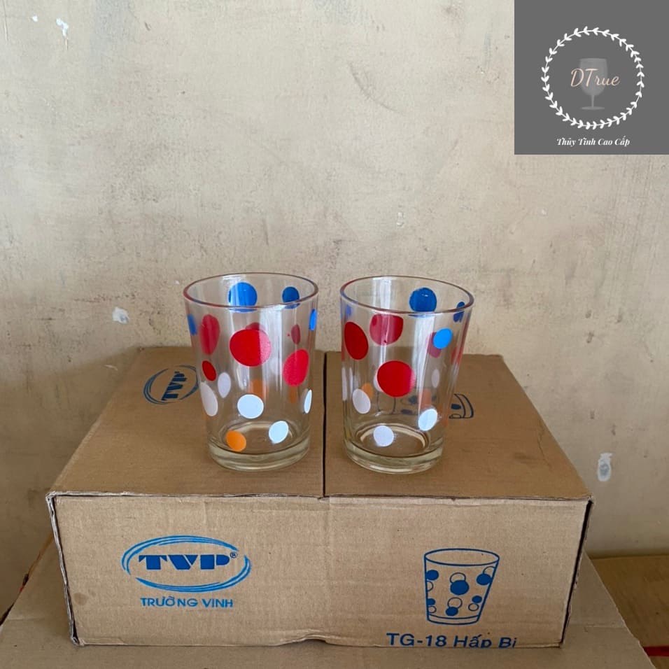 Set 12 Ly Chấm Bi Thuỷ Tinh 18H-TVP 230ML