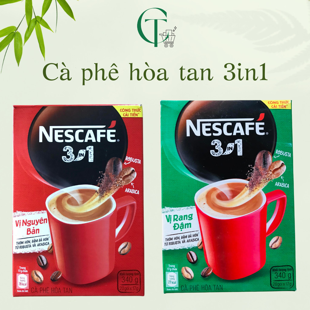 HN Cafe sữa - cà phê sữa hòa tan Nescafé 3 trong 1 hộp 20 gói 17g