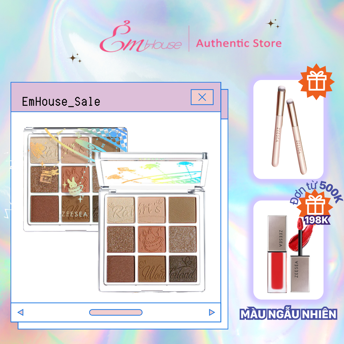 ZEESEA Bảng Phấn Mắt 9 Ô Nine Color Stunning Crystal Eyeshadow Palette Caramel Chestnut