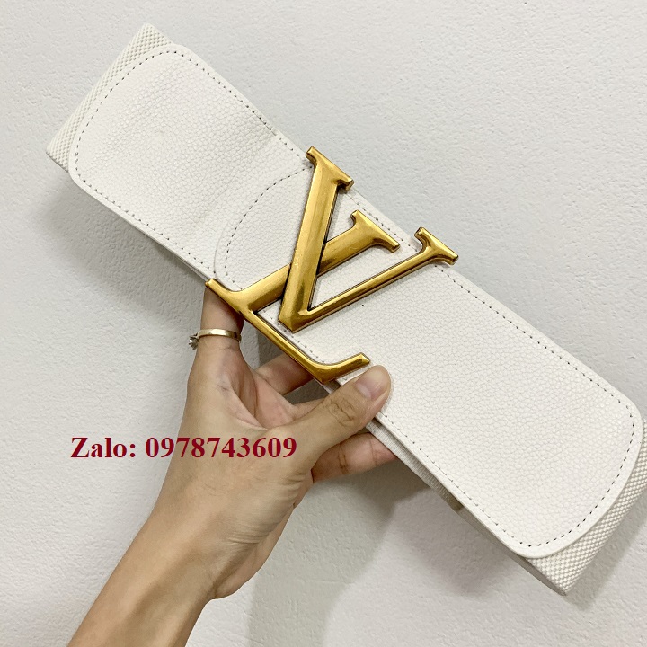 Đai váy nịt đầm L TRẮNG sang trọng 7.5cm