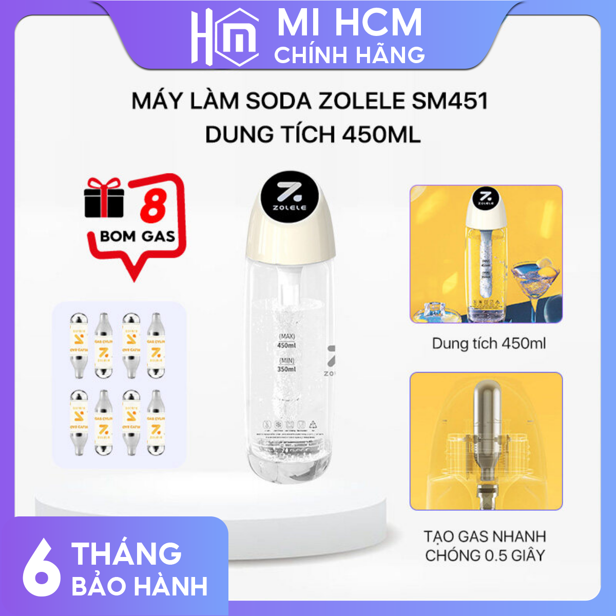 MÁY LÀM SODA ZOLELE SM451 dung tích 450ml