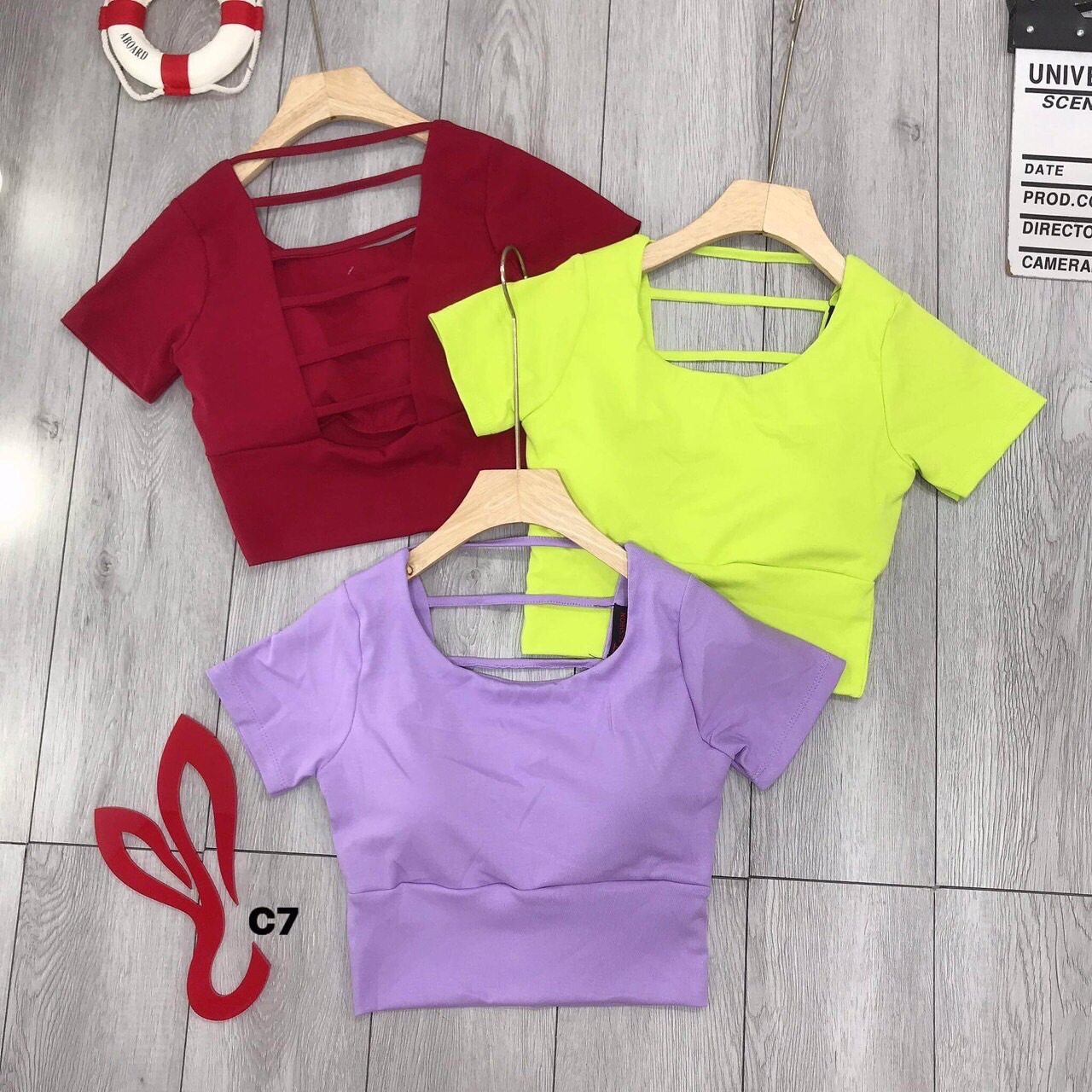 [HCM]ÁO THUN CROPTOP HỞ LƯNG ĐAN DÂY