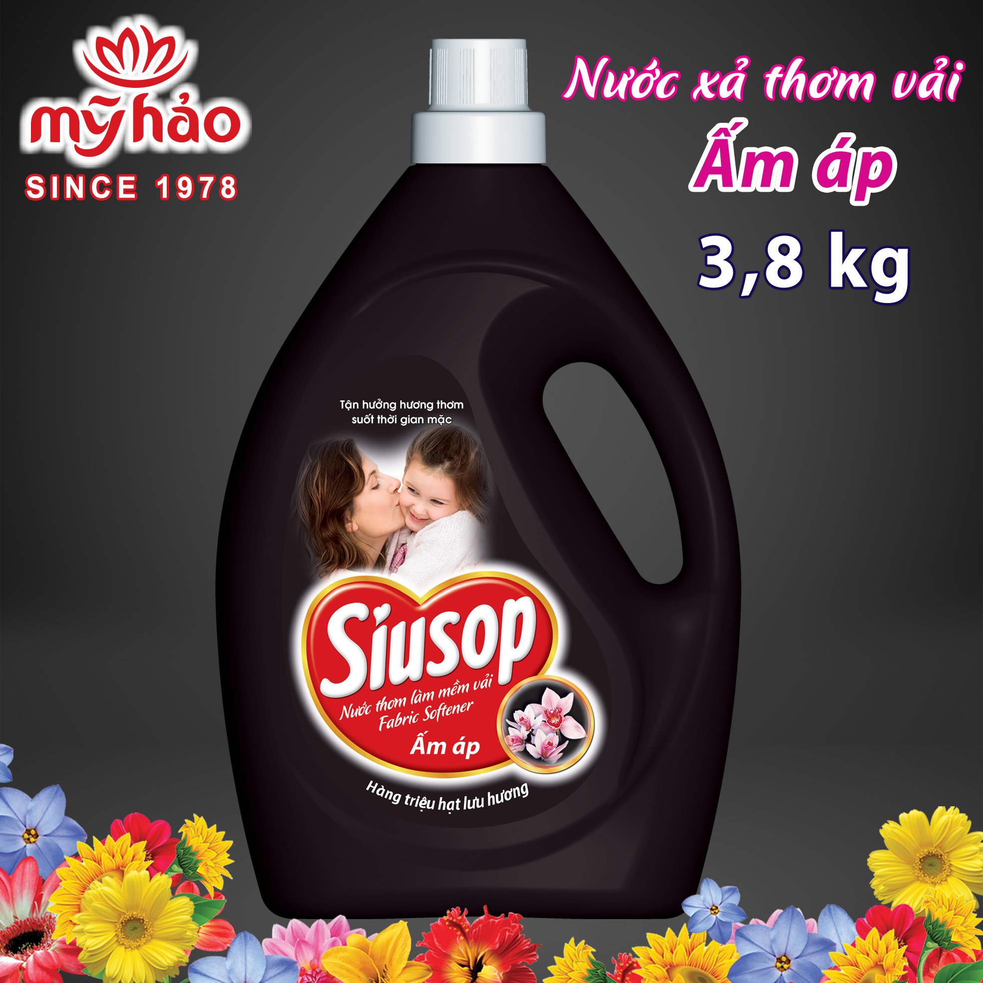 HCMNước Xả Vải SIUSOP Trái Tim Đen ẤM ÁP Chai 3,8kg - MỸ HẢO