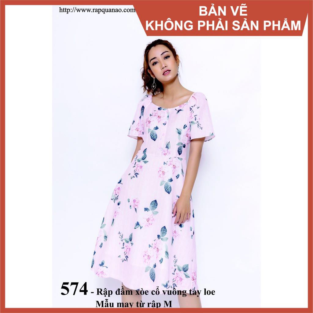 Rập giấy may đầm mã 574