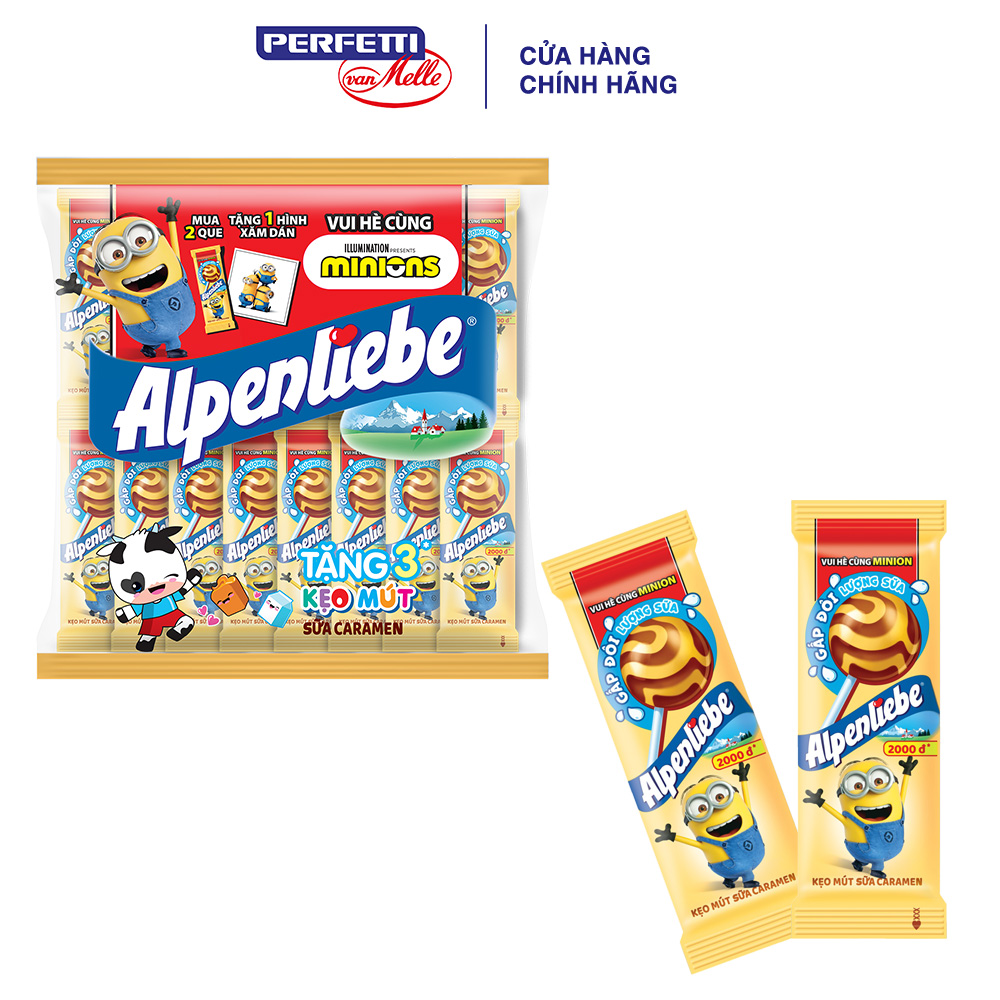 Kẹo mút Alpenliebe Sữa Caramen 36 que + 3 que