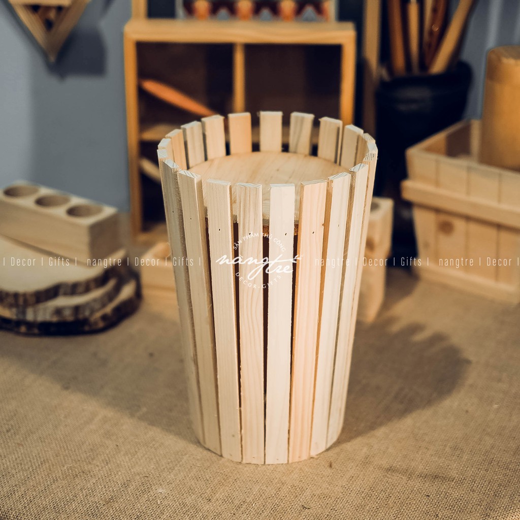 [HCM]Bình gỗ pallet/đôn gỗ pallet - (30x20cm)