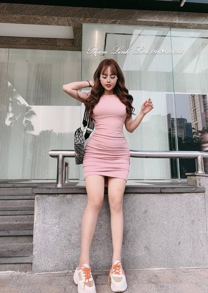Đầm lụa body dúm hông thời trang TTKX0466