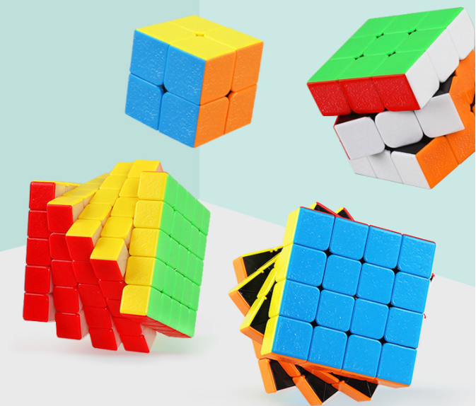 Combo 4 rubik stickerless 2x2 3x3 4x4 5x5  Gem Sengso cao cấp