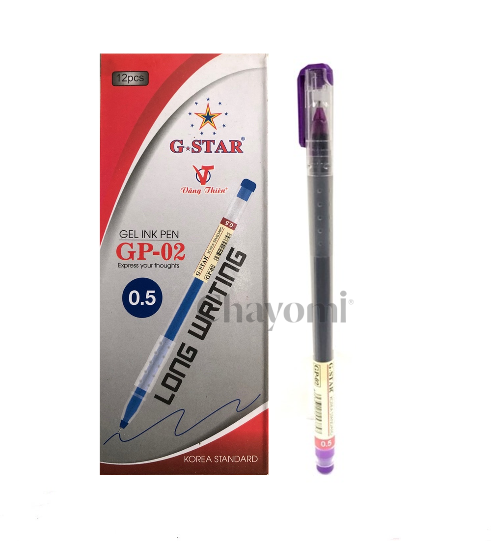 Hộp 12 cây Viết Nước G-Star GP-02 ( xanh, đỏ, tím, đen ) ngòi 0.5mm