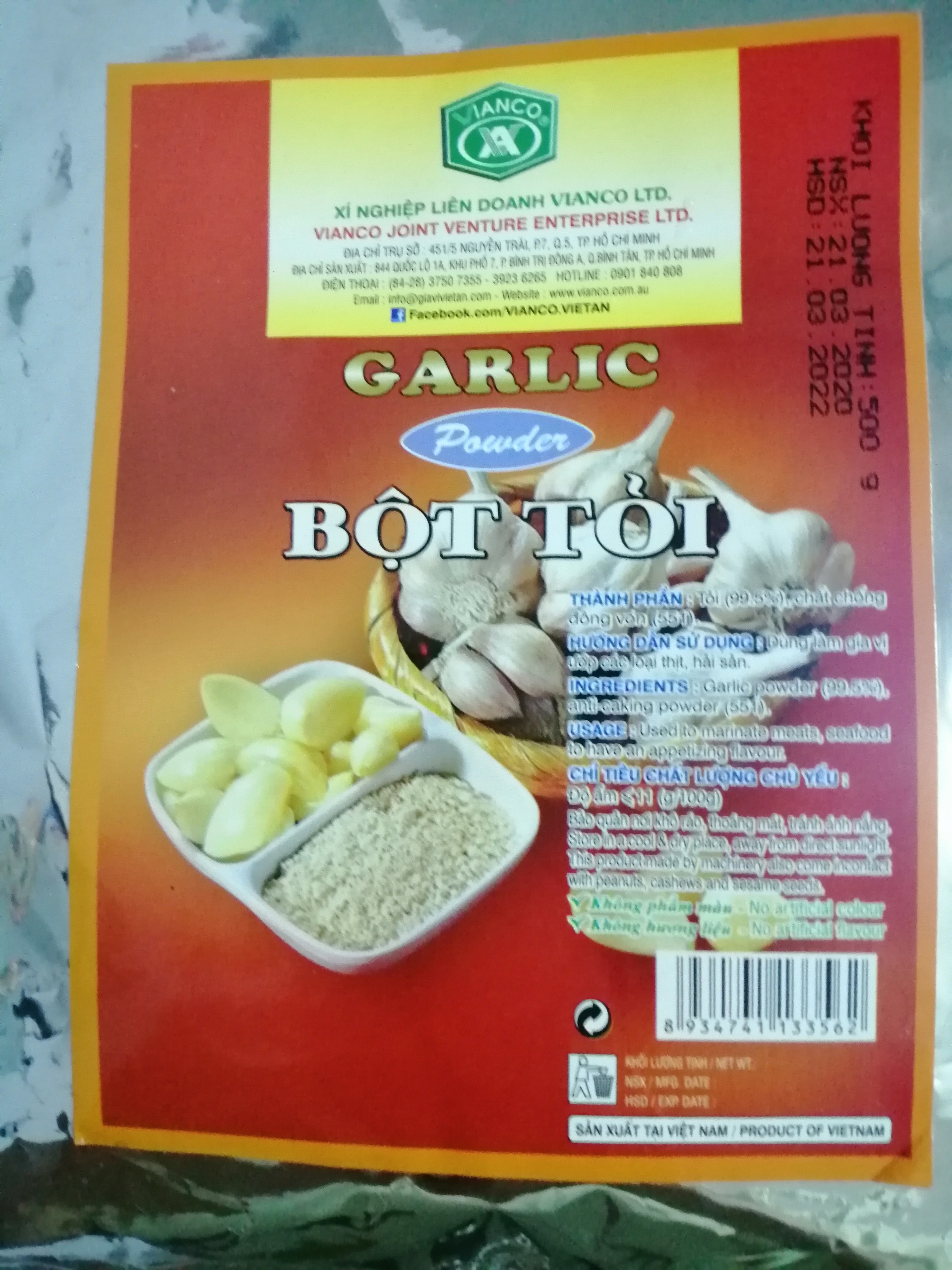 [GÓI TIẾT KIỆM] Bột Tỏi Khô 500gr hiệu Vianco dành cho Quán Ăn