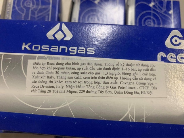 Van Gas Ý RECA ( van ngang nhập khẩu ITALIA ).