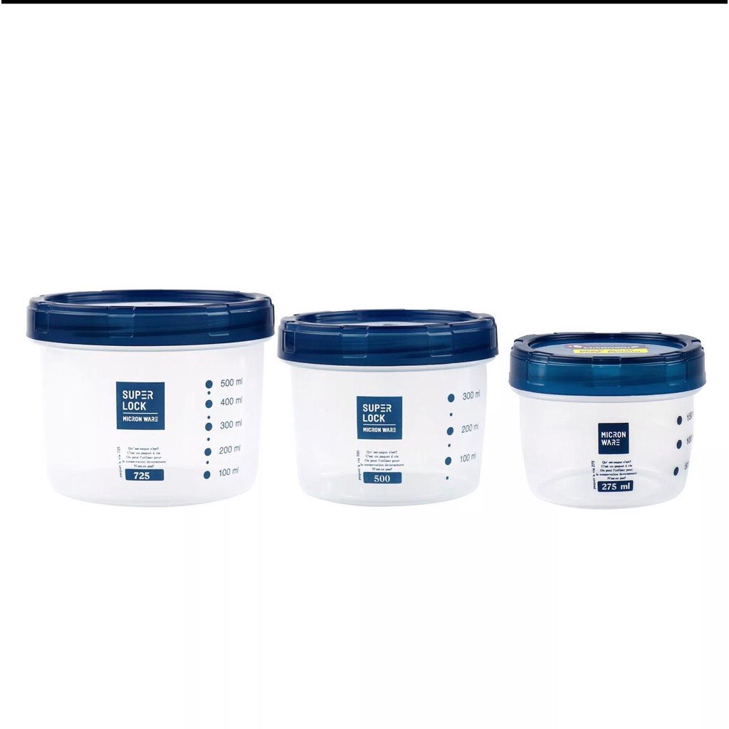Bộ hộp lọ hũ đựng thực phẩm 3 món micronware nhựa pp an toàn tuyệt đối chịu nhiệt - made in thailand