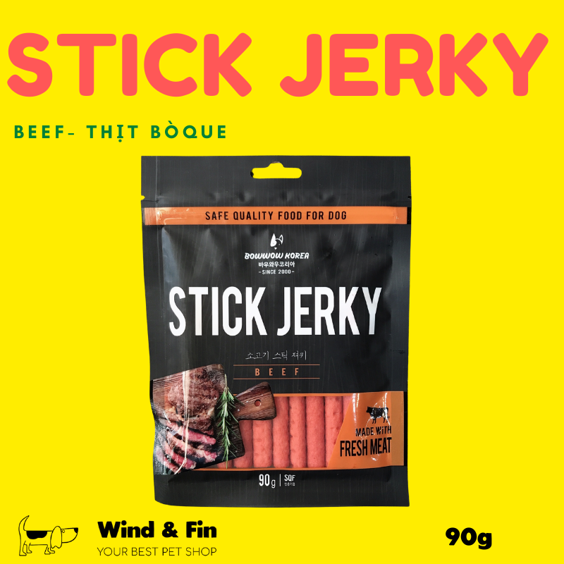 Snack Cho Chó- BOWWOW Stick Jerky vị Bò 90g