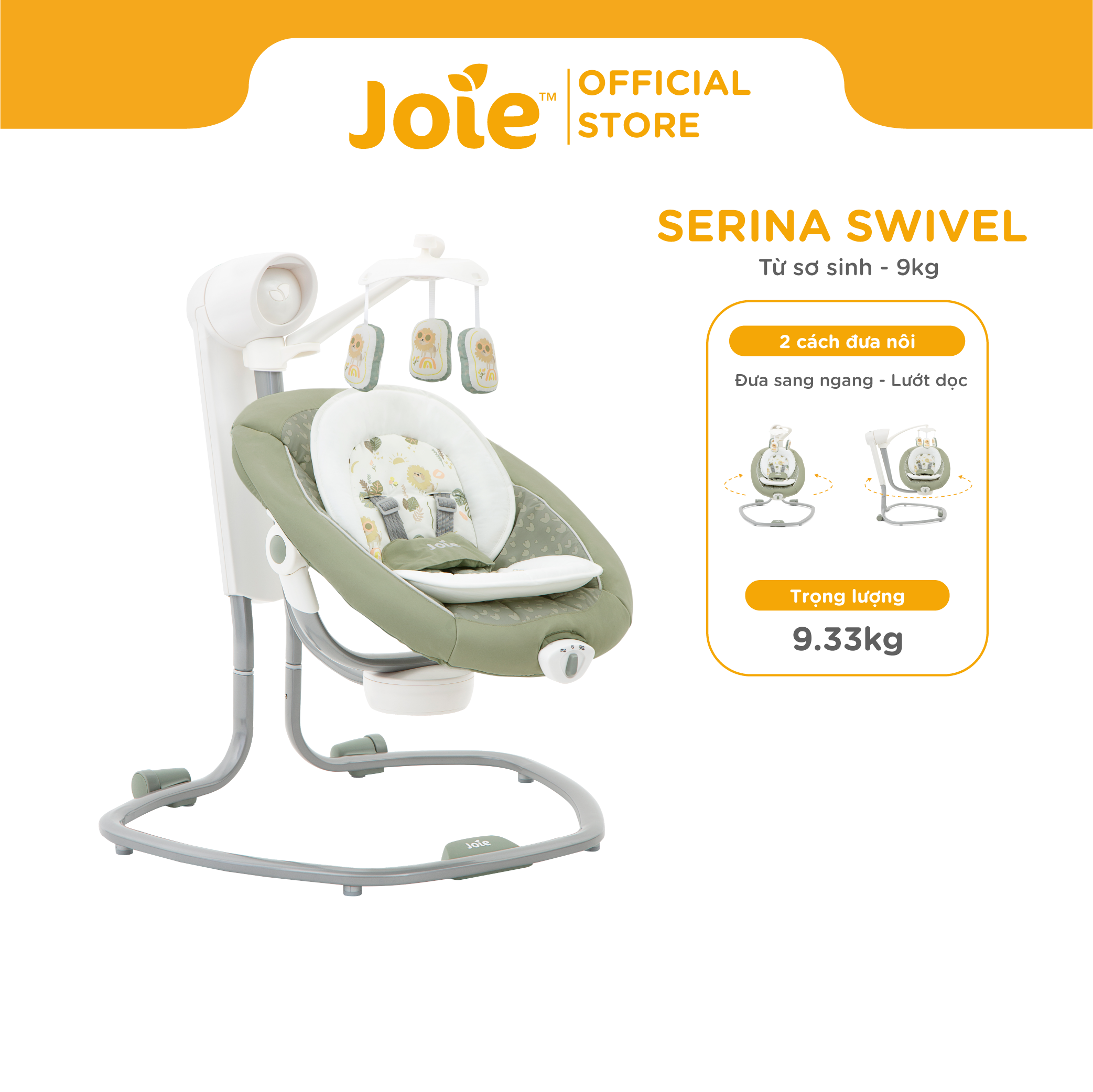 Nôi đưa trẻ em Joie Serina Swivel