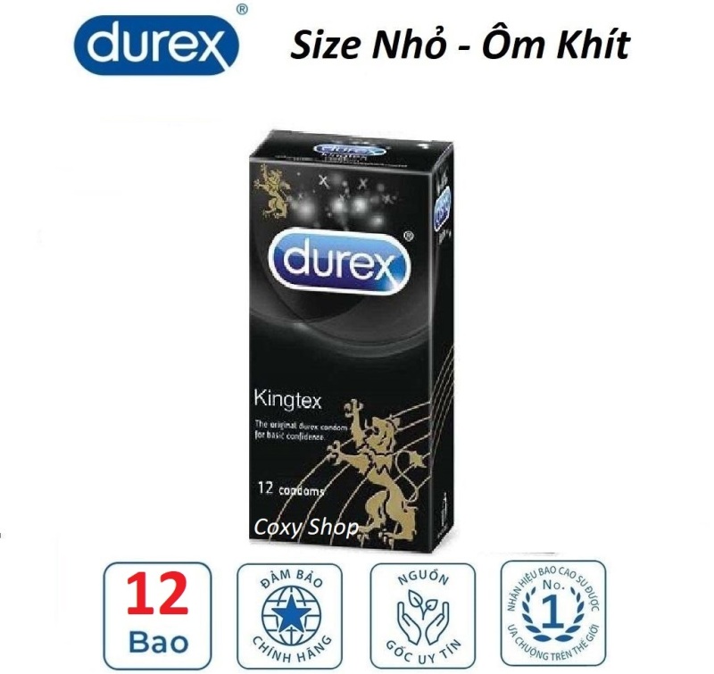 Bao cao su Durex Kingtex 12s size nhỏ khỏi lo tuột 49mm