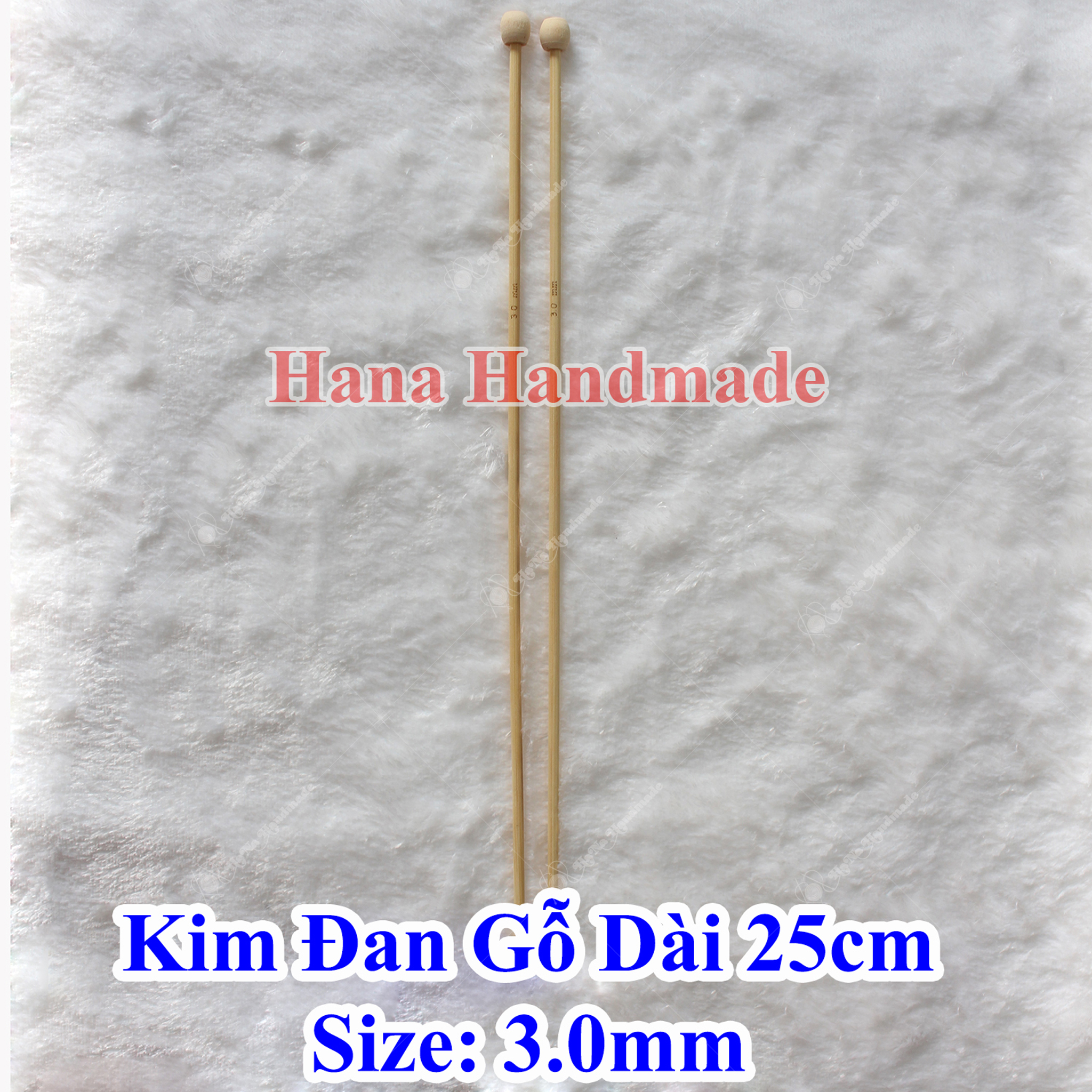 Kim đan len gỗ 25cm thẳng 18k/cặp