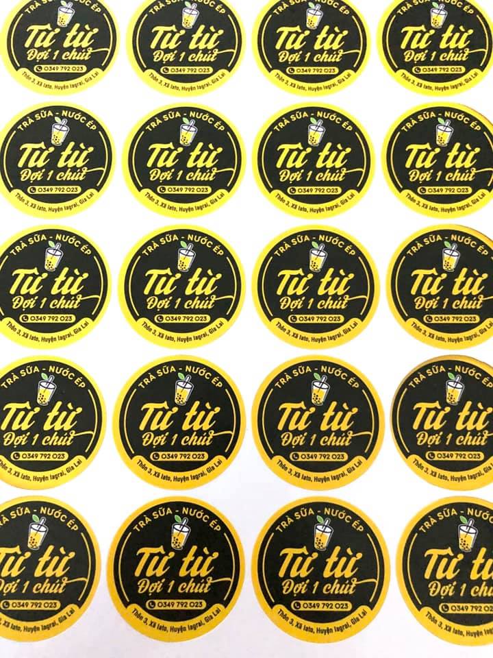 120 Tem nhãn (6cmX6cm) miễn phí thiết kế theo yêu cầu