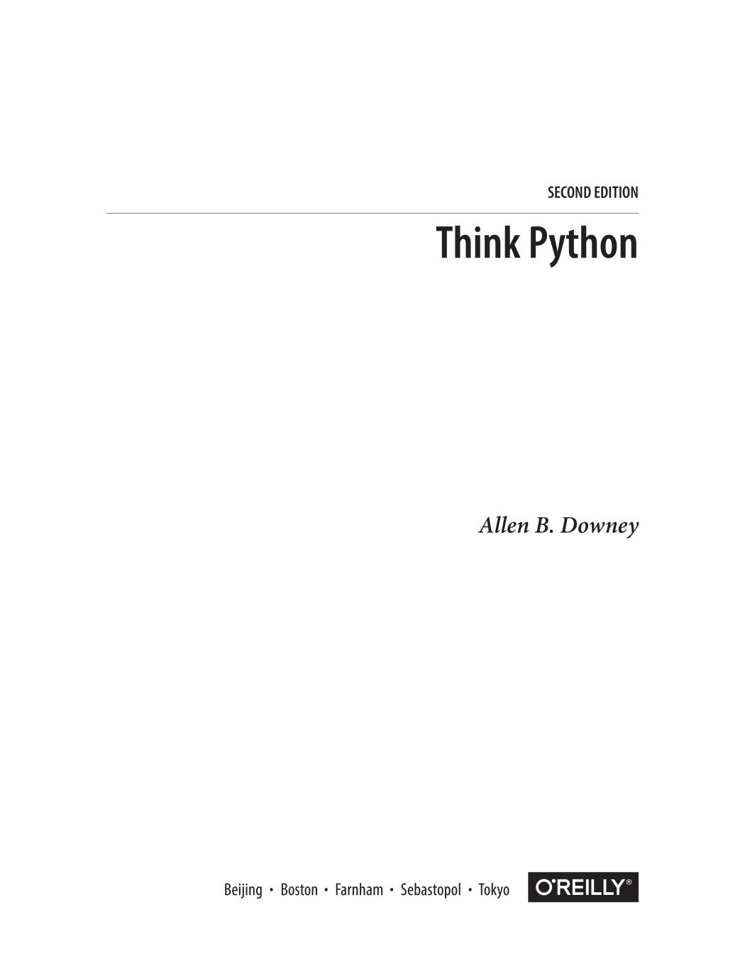 Think Python How to Think Like a Computer