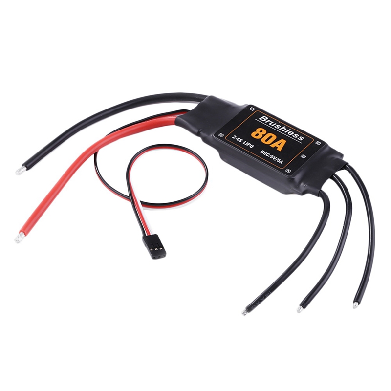 80A ESC BEC 2-6S Lipo Speed Controller with UBEC for RC Airplanes Helicopter