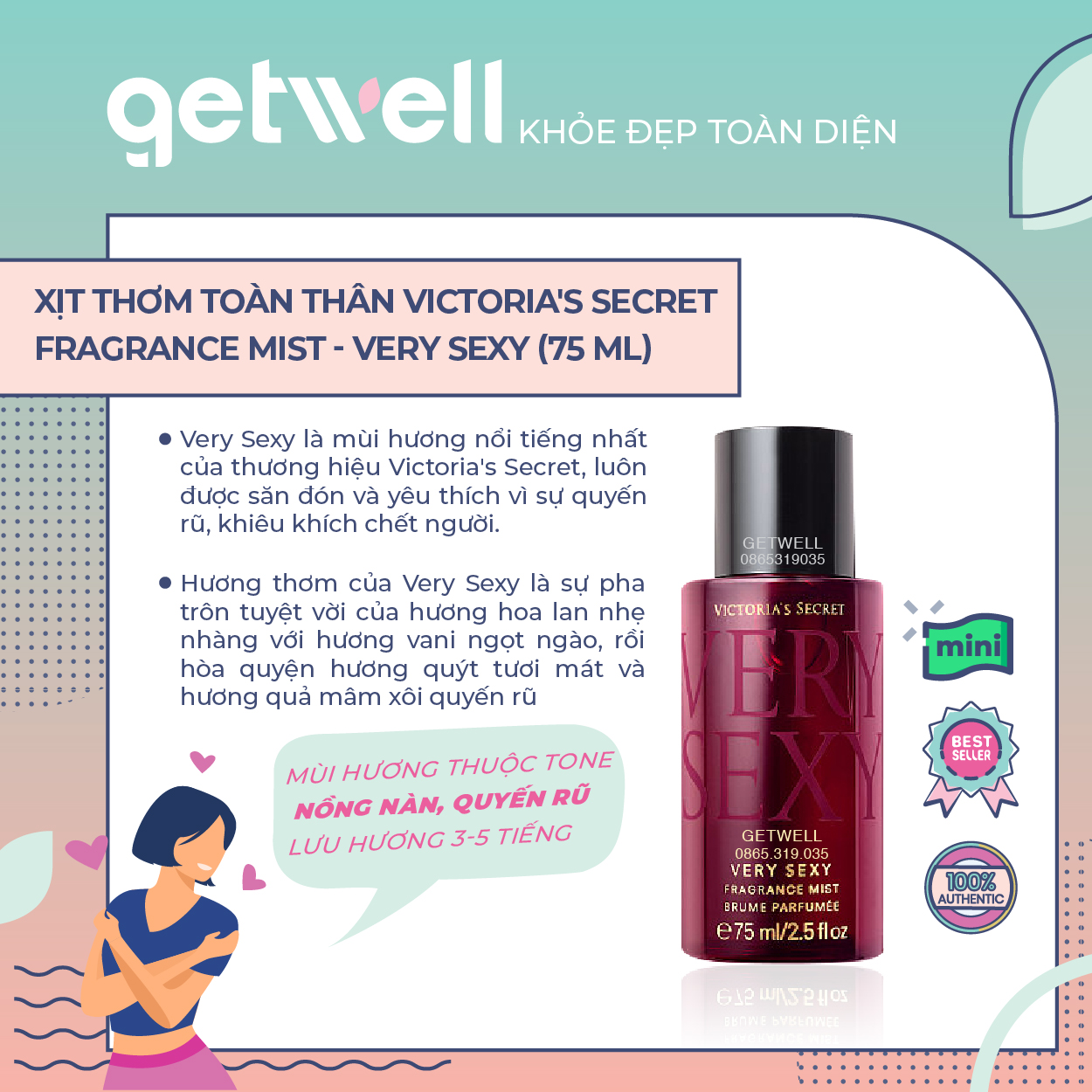 Xịt Toàn Thân Victoria's secret FRAGRANCE MIST - Very Sexy (75ml)
