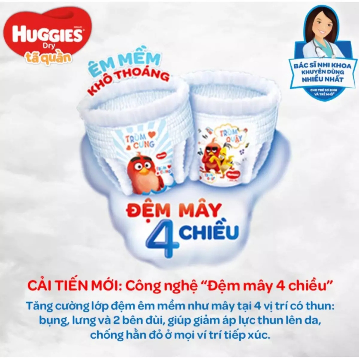 [Tặng Thêm 10 Miếng] [Mẫu Mới] Tã Quần Huggies Dry Super Jumbo Size M 74 Miếng