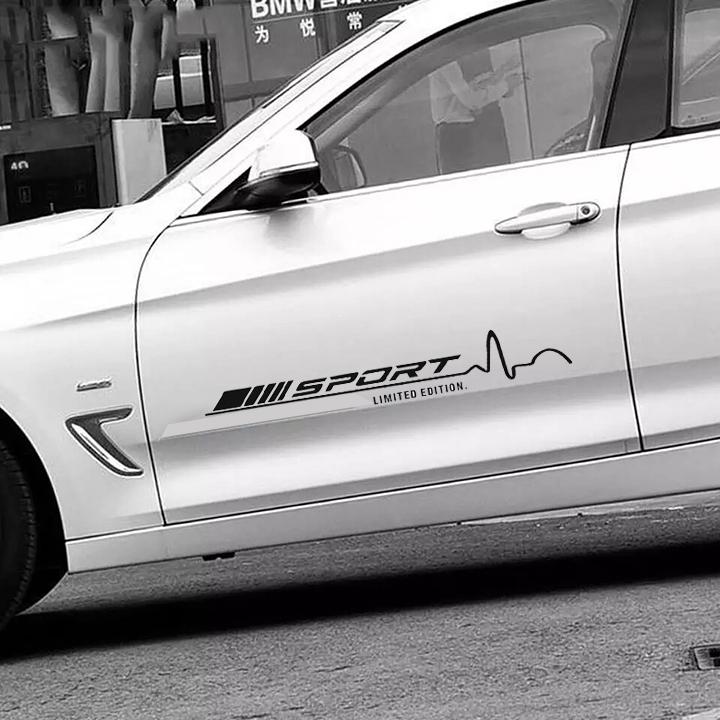 [HCM]Bộ 2 tem dán cửa xe ô tô Sport