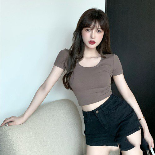 Áo thun croptop nữ form body thời trang