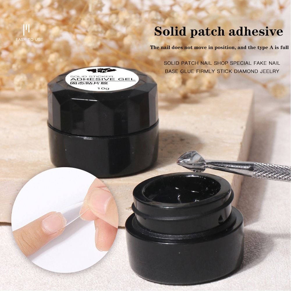 New Solid Adhesive Gel for False Nails Patch Nail Glue Nail Gel No Hurt Solid  Adhesive Gel UV Sticky Transparent Drill Patch Tool