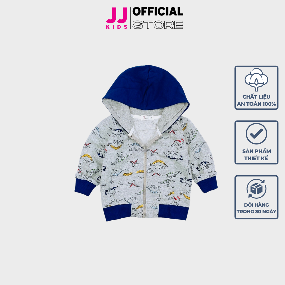 Áo khoác cho bé trai bé gái, áo khoác hoạt tiết hoạt hình khủng long dễ thương| FREESHIP MAX - JJ Kids Fashion