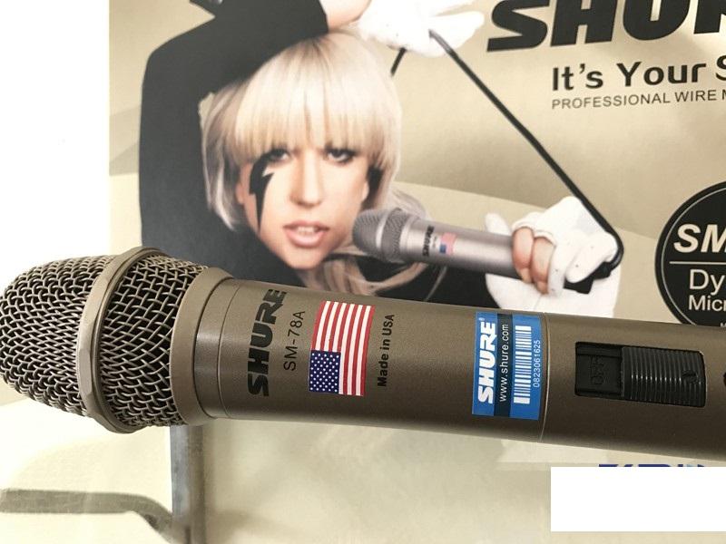 Micro có dây karaoke SHURE SM-78A cao cấp ( Nâu )