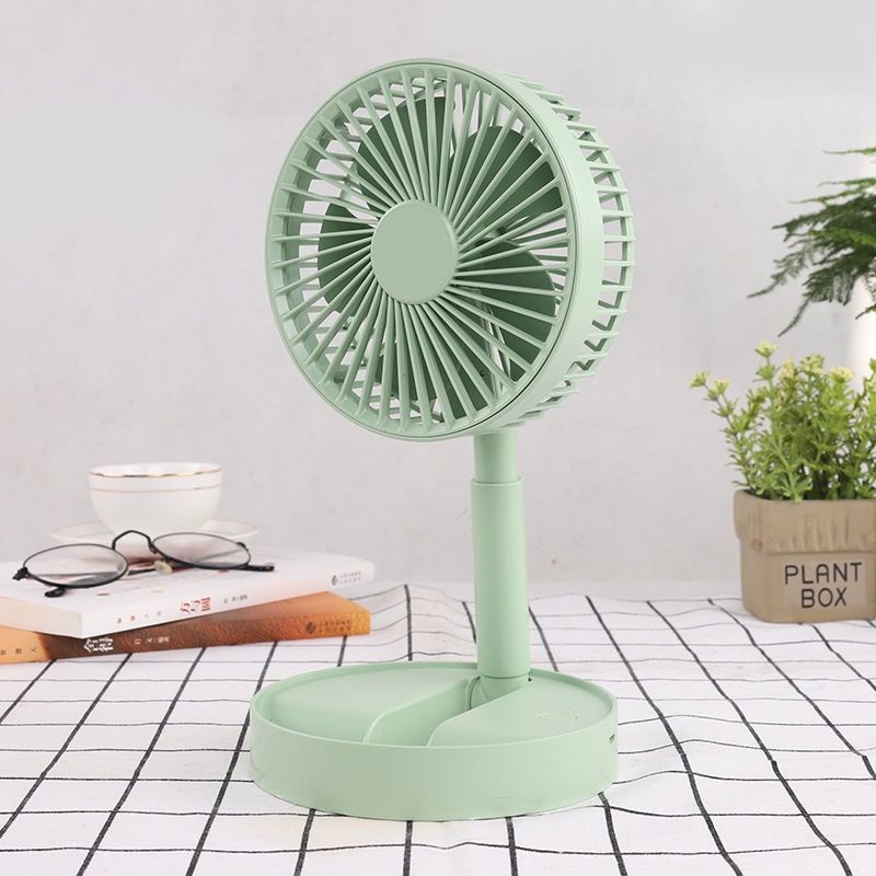 Quạt Tích Điện Gấp Gọn - Quạt Mini Để Bàn Xoay 180 Độ, 3 Tốc Độ Gió, Pin 1200mAh, Cổng Sạc USB, Có Thể Cầm Tay Tiện Dụng Bảo hành 1 đổi 1