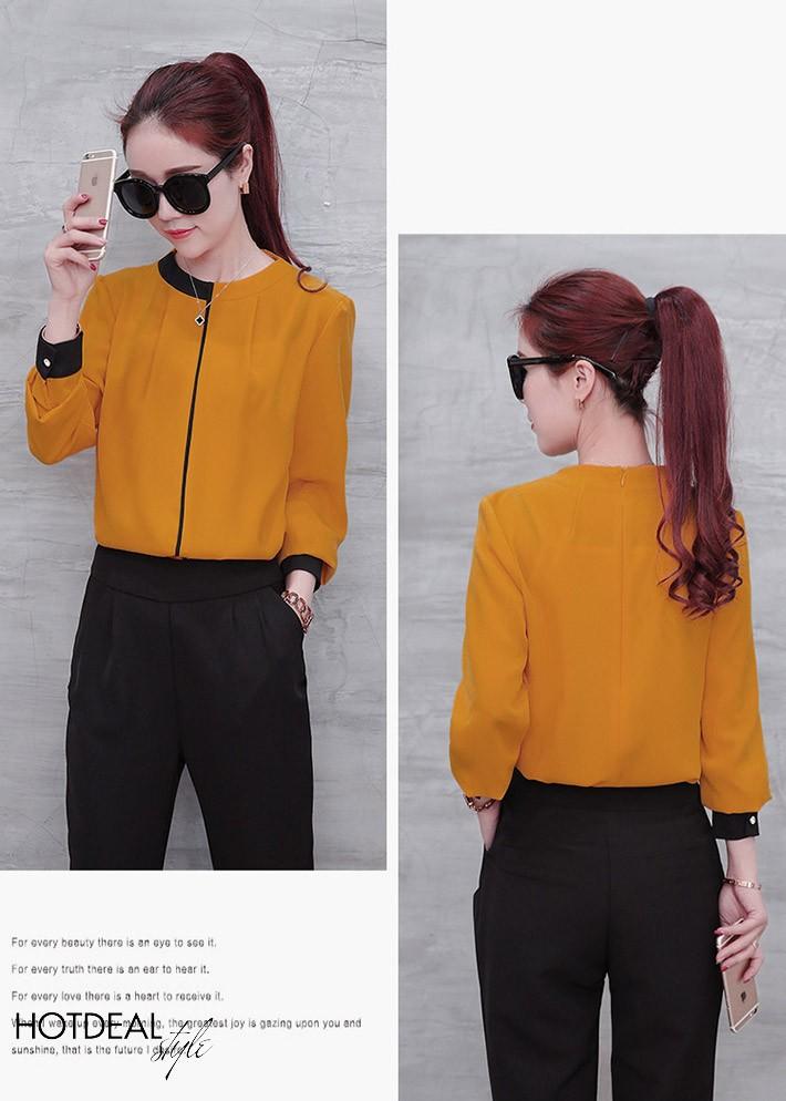 Áo Kiểu Phối Màu