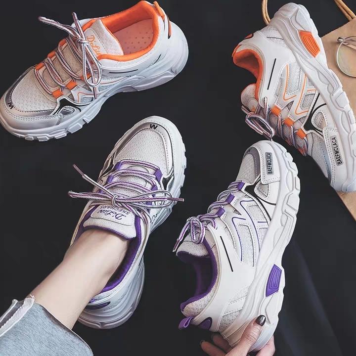 GIÀY SNEAKER NỮ CHỮ M TRẮG CAM SIÊU HÓT