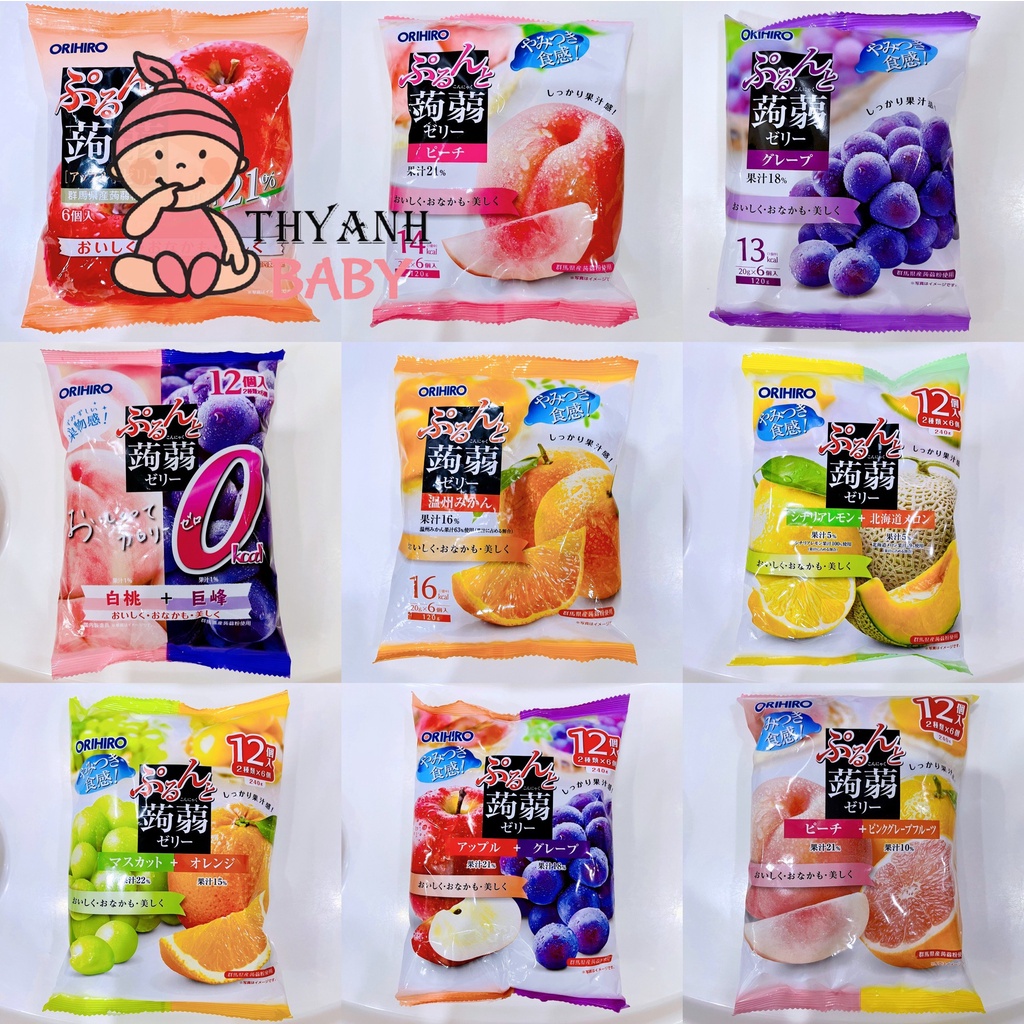 Thạch hoa quả orihiro nhật bản 240g mamababyvn