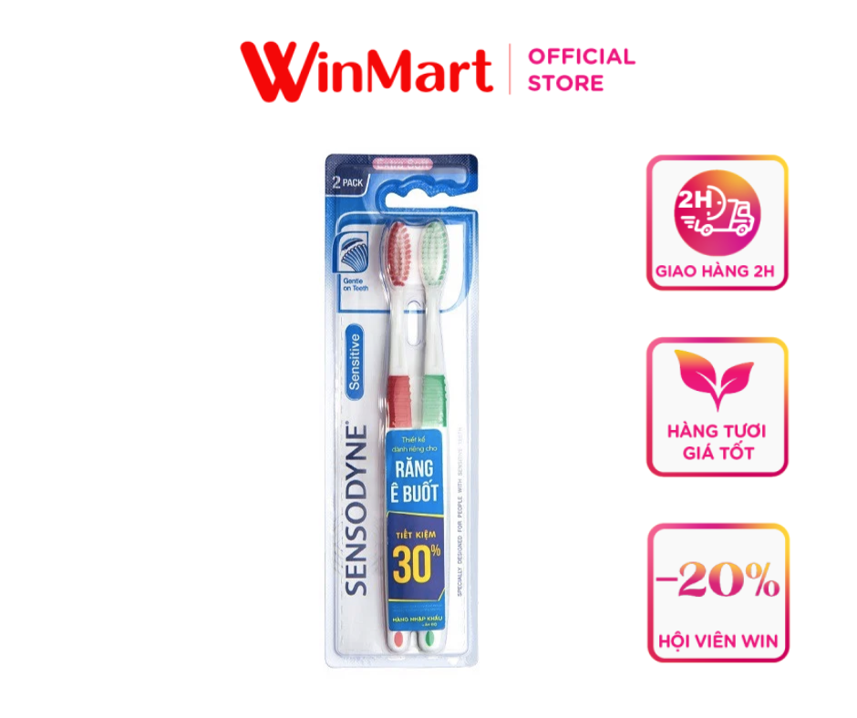 [Siêu thị WinMart] - Bộ 2 bàn chải đánh răng Sensodyne Sensitive Extra Soft