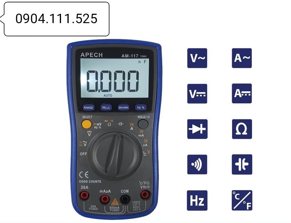 [HCM]Đồng hồ vạn năng APECH AM-117 (TrueRMS)