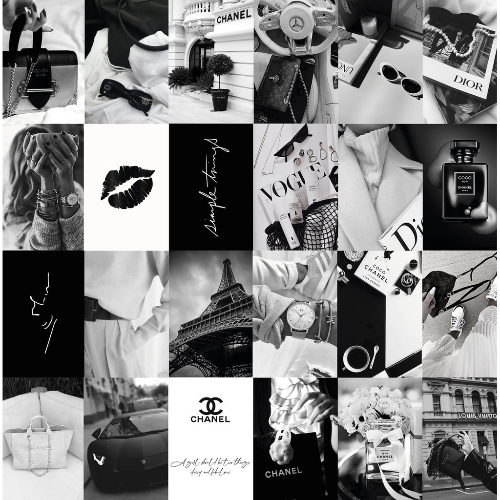 [FREESHIP EXTRA] Wall Collage dán tường trang trí decor phòng ngủ - theme Black n White