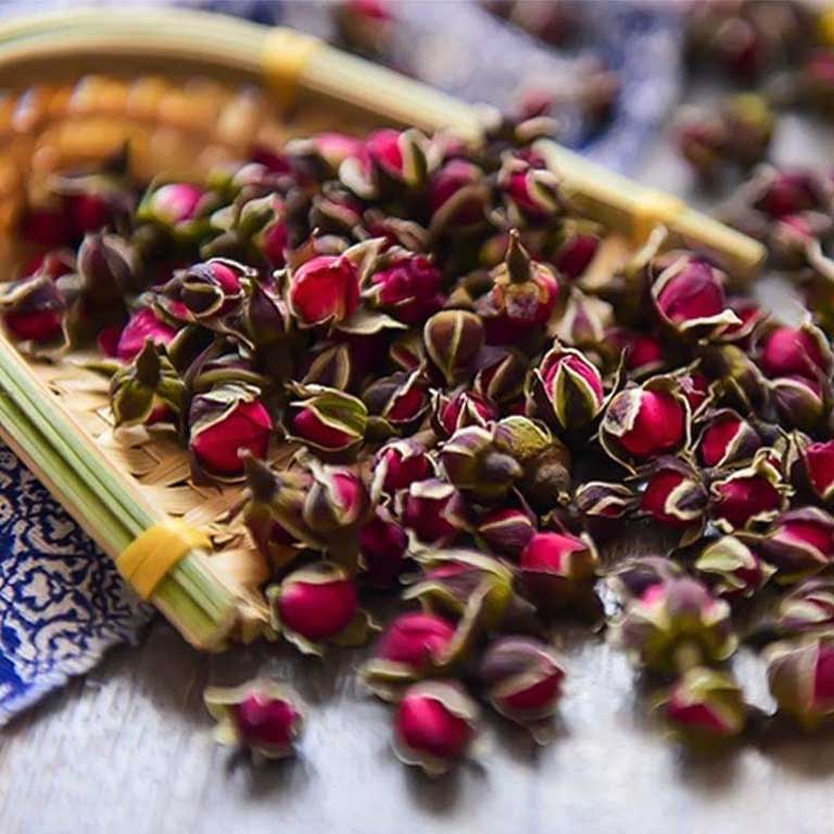 trà hoa hồng khô sấy nguyên bông giúp đẹp da 