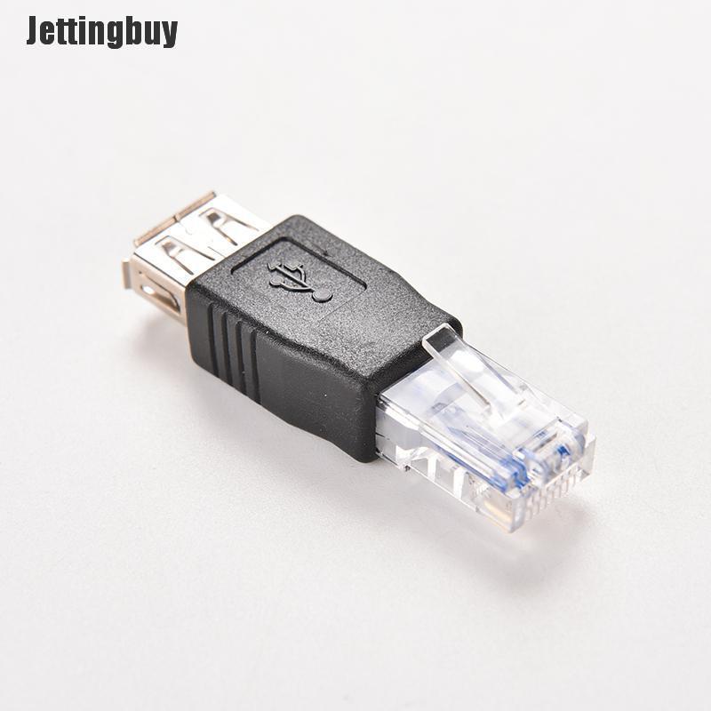 Jettingbuy rj45 male to usb af a female adapter socket lan network ethernet router plug