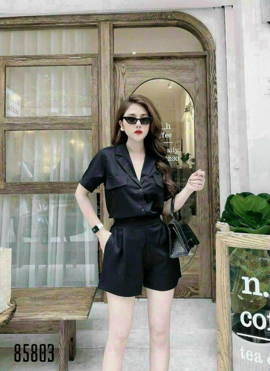 Sét bộ vest đùi cài nút thật siêu xinh đẹp như hình qc )