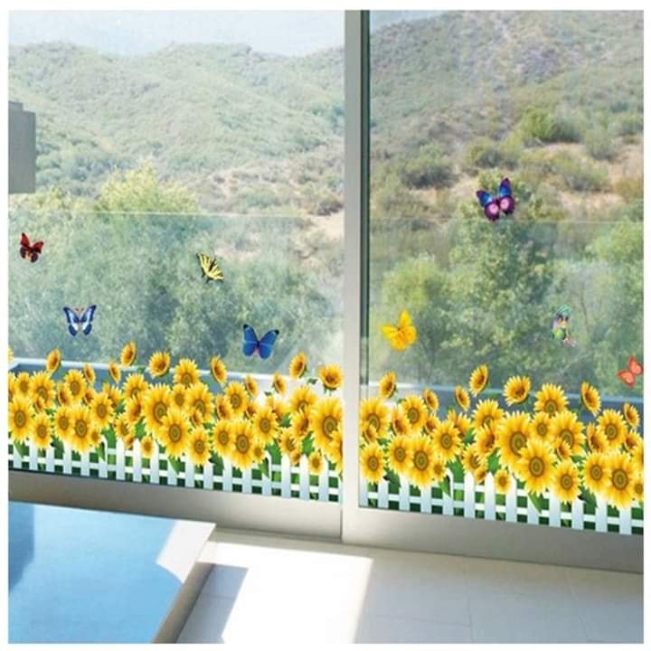 [HCM]DECAL DÁN CHÂN TƯỜNG HƯỚNG DƯƠNG VÀNG