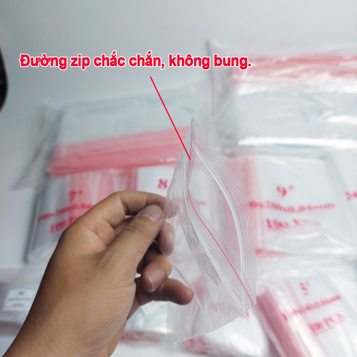 100 Túi Zipper Bấm Miệng - size 14 x 20 cm