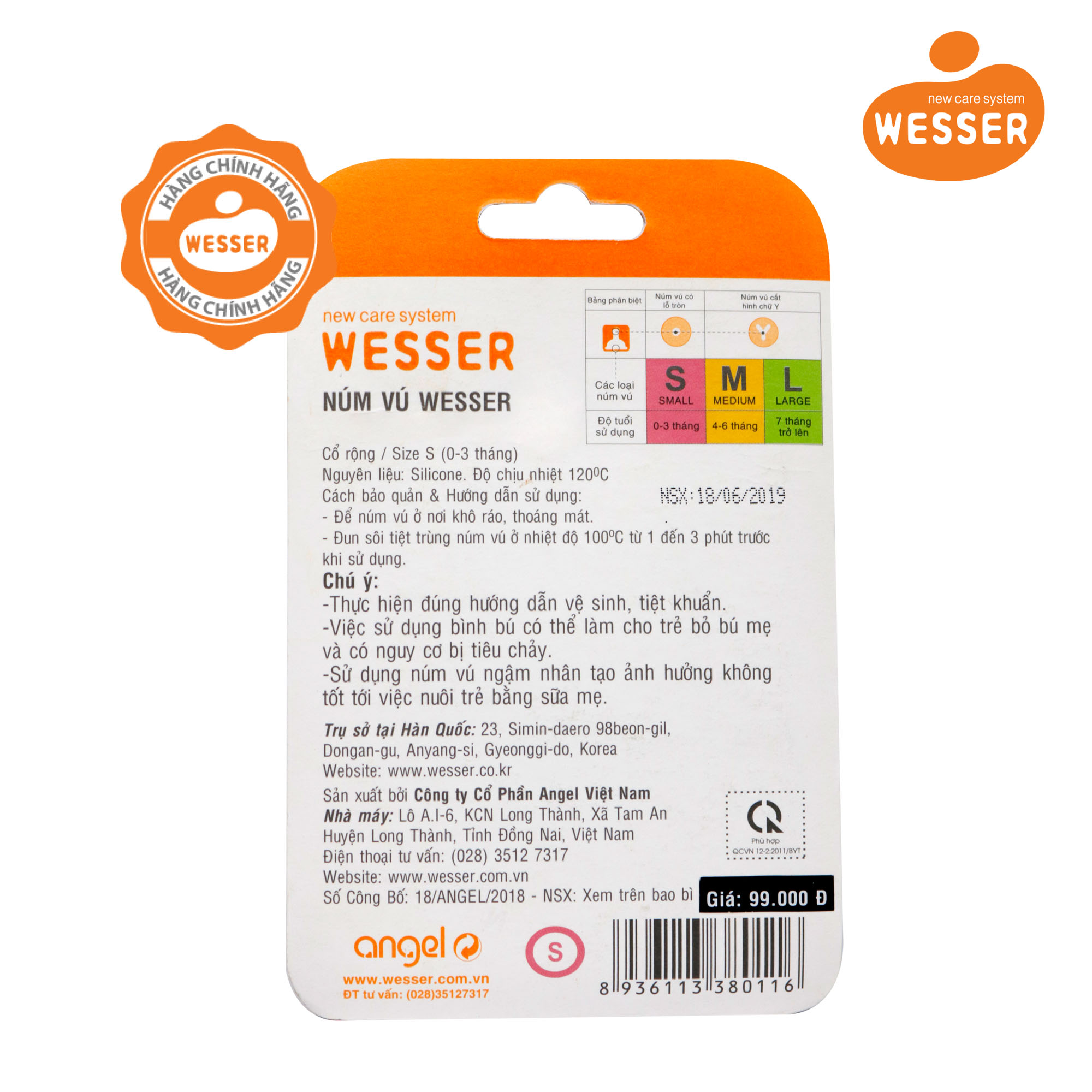 Núm vú Wesser Cổ rộng Size S