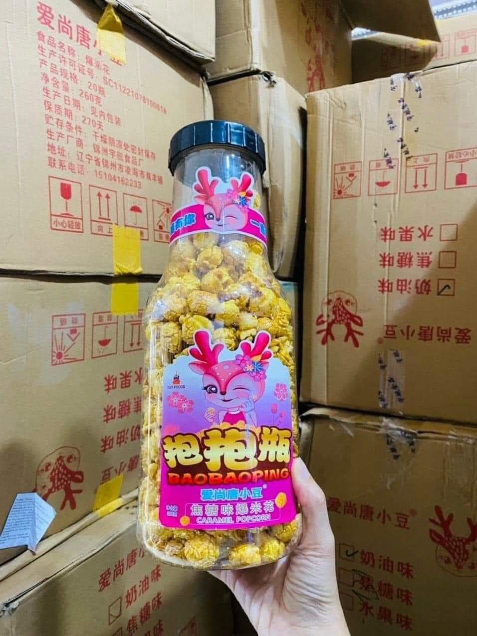 Bắp Nổ Rang Bơ (Bỏng Ngô) Hongkong Chai Mini Siêu Ngon