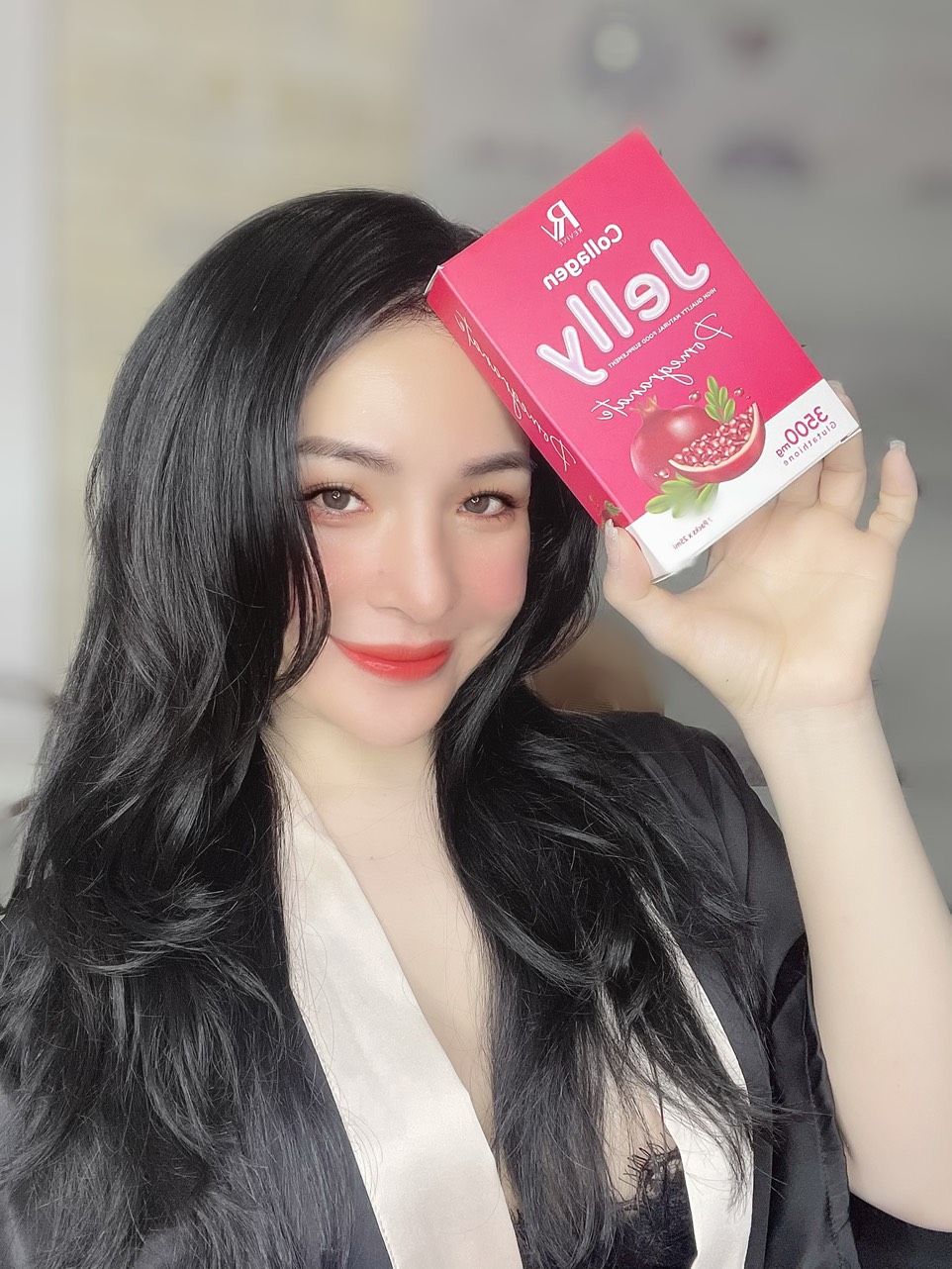 Thạch collagen jelly trắng da thạch lựu đỏ đẹp da