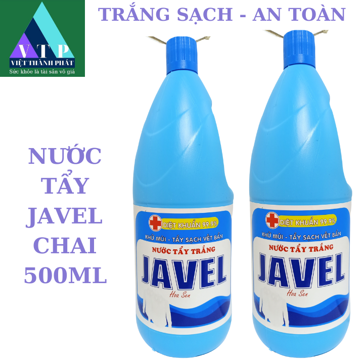 Nước Tẩy JAVEL Chai 500ml - Trắng sạch vết bẩn, diệt vi khuẩn