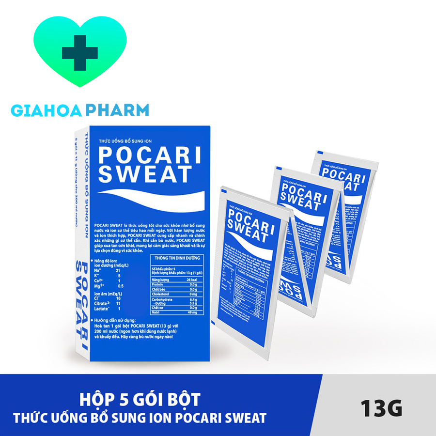 Pocari Sweat dạng gói bột pha nước - Thức uống bổ sung ion, bù khoáng, điện giải, mất nước, chơi thể thao, tiêu chảy