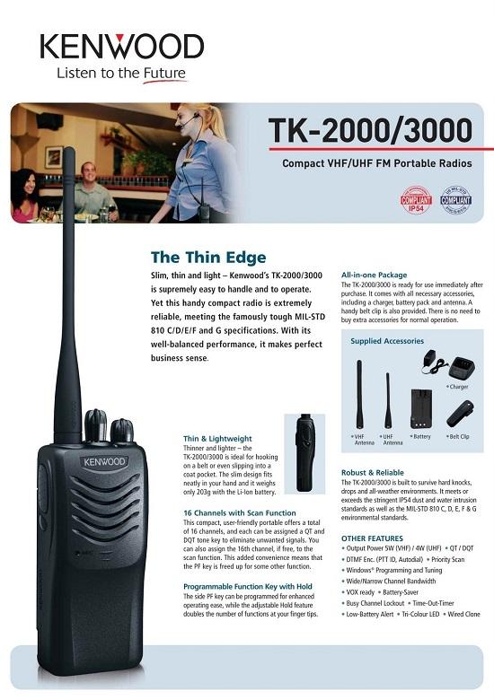 Bộ đàm nhà hàng Kenwood TK3000