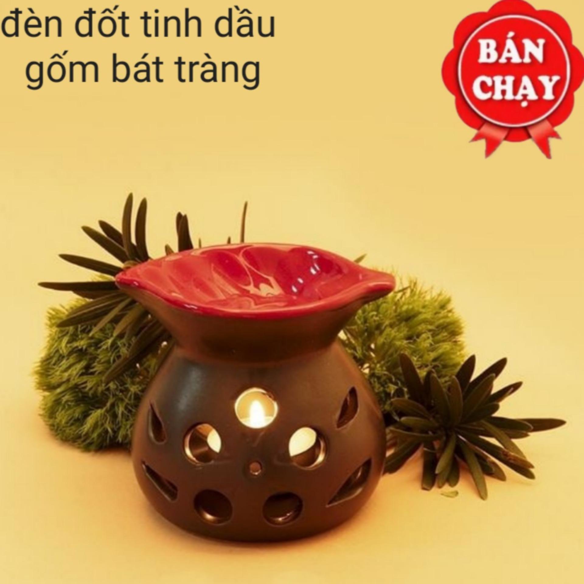 [HCM]ĐÈN ĐỐT NẾN TINH DẦU TIM LÁ BÁT TRÀNG